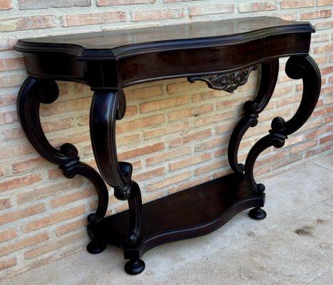 French Regency Console Table in Carved Walnut-NOU-2041378