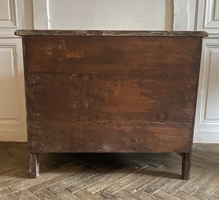 French Regency Curved Chest of Drawers in Inlaid Marble, 1750s-BXG-1757820