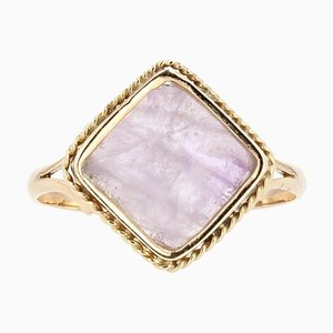 French Ring in 18K Yellow Gold with Amethyst, 1900s-OLU-1260300