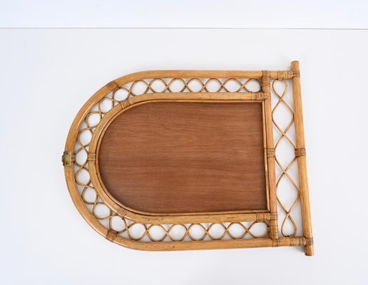 French Riviera Arc Mirror in Rattan, Wicker and Bamboo, Italy, 1960s-JDR-1732622