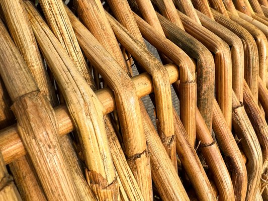 French Rustic Basket in Thick Willow, 1960s-WZZ-1761851