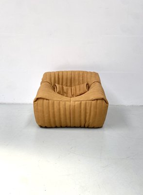 French Sandra Lounge Chair with Cushion in Thick Camel Leather by Annie Hiéronimus for Cinna/Ligne Roset-XLZ-1998464