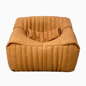 French Sandra Lounge Chair with Cushion in Thick Camel Leather by Annie Hiéronimus for Cinna/Ligne Roset-XLZ-1998464