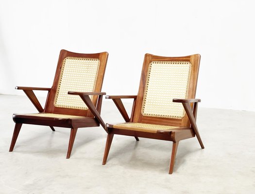 French Sculptural Lounge Chairs, 1950s, Set of 2-XLH-1783070