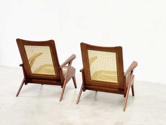 French Sculptural Lounge Chairs, 1950s, Set of 2-XLH-1783070