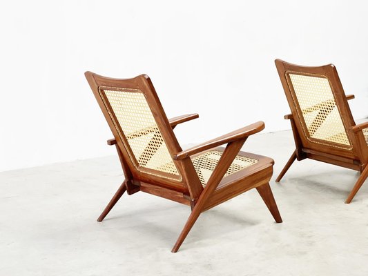 French Sculptural Lounge Chairs, 1950s, Set of 2-XLH-1783070