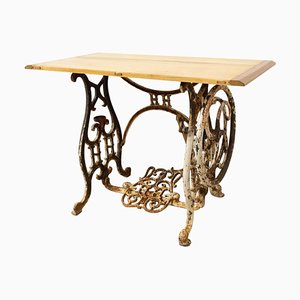 French Side Table with Beech Top and Sewing Machine Holder-RIU-865504