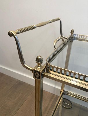 French Silver & Brass Trolley from Maison Bagués, 1940s-BA-926125