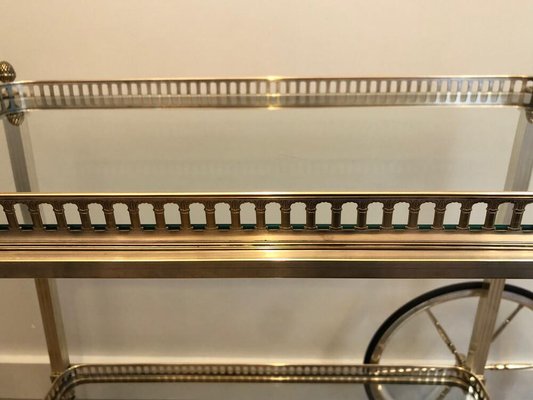 French Silver & Brass Trolley from Maison Bagués, 1940s-BA-926125