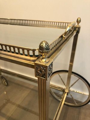 French Silver & Brass Trolley from Maison Bagués, 1940s-BA-926125