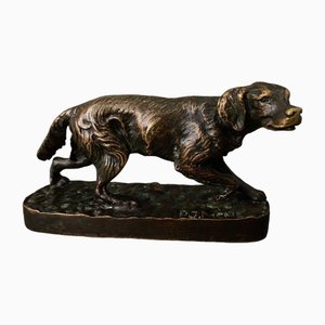 French Spaniel Dog in Bronze by Pierre-Jules Mêne-QKG-1734595