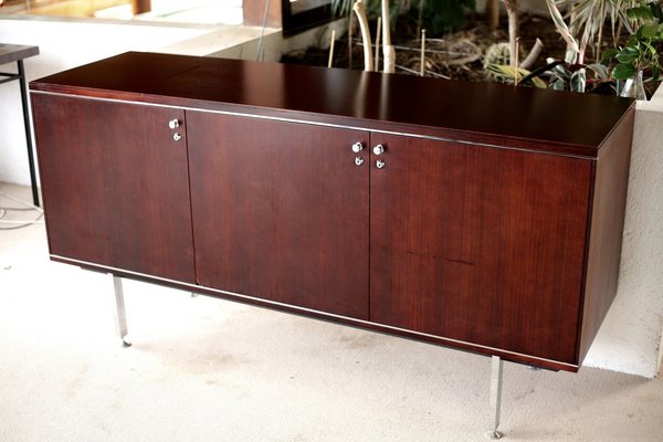 French Steel and Solid Wood Sideboard from Négroni, 1970s-MAO-688364