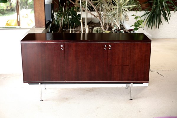 French Steel and Solid Wood Sideboard from Négroni, 1970s-MAO-688364