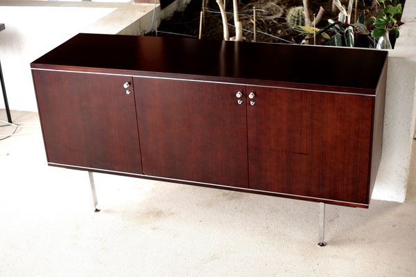 French Steel and Solid Wood Sideboard from Négroni, 1970s-MAO-688364