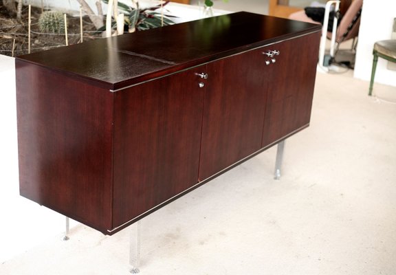 French Steel and Solid Wood Sideboard from Négroni, 1970s-MAO-688364