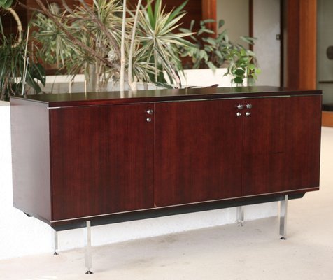 French Steel and Solid Wood Sideboard from Négroni, 1970s-MAO-688364