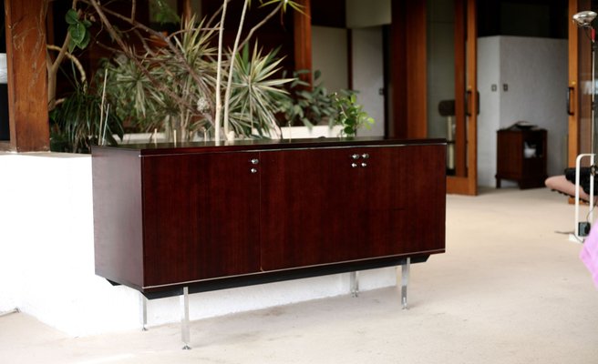 French Steel and Solid Wood Sideboard from Négroni, 1970s-MAO-688364