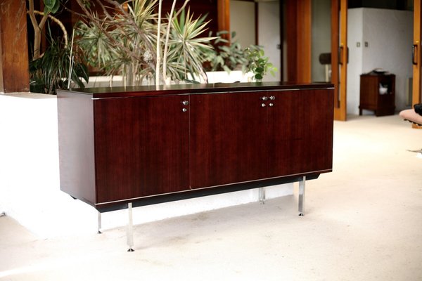 French Steel and Solid Wood Sideboard from Négroni, 1970s-MAO-688364