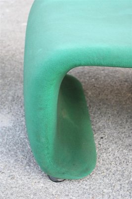 French Stools with Green Fabric, 1970s, Set of 2-EH-1728759