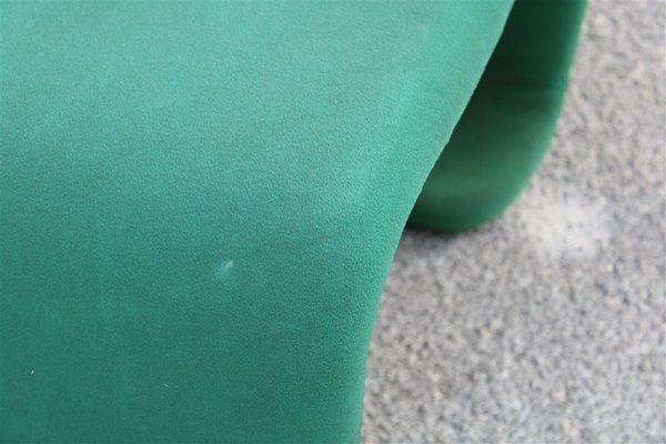 French Stools with Green Fabric, 1970s, Set of 2-EH-1728759