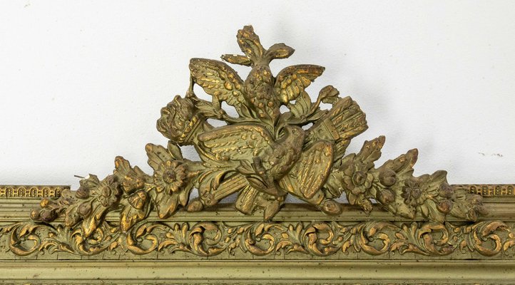 French Stucco Mirror with Bronze Patina Vegetal Patterns, 1890s-RIU-1329284