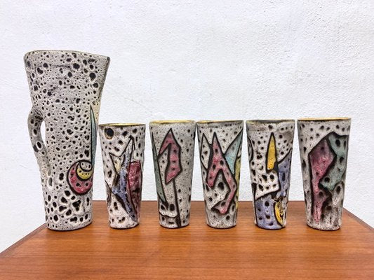 French Studio Ceramics by Marius Bessone for Vallauris, 1950s, Set of 6-AET-2031478