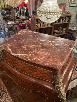 French Style Marble Top Commode with Marquetry Inlay Side Cabinet-NSG-1219327