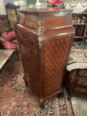 French Style Marble Top Commode with Marquetry Inlay Side Cabinet-NSG-1219327