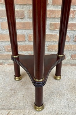 French Style Round Wood Pedestal Table or Plant Stand, 1950s-NOU-1819542