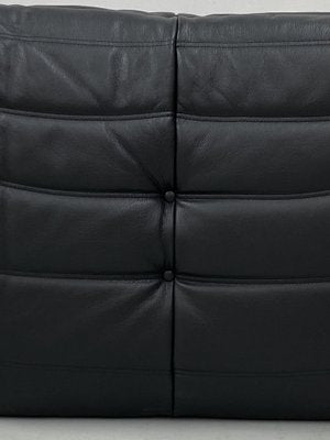 French Togo Sofa in Black Leather by Michel Ducaroy for Ligne Roset, 1970s-XLZ-2020038