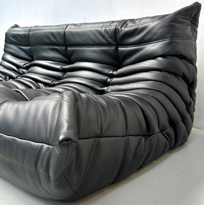 French Togo Sofa in Black Leather by Michel Ducaroy for Ligne Roset, 1970s-XLZ-2020038