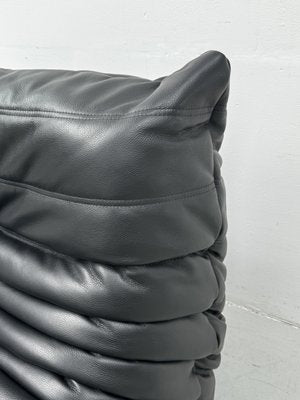 French Togo Sofa in Black Leather by Michel Ducaroy for Ligne Roset, 1970s-XLZ-2020038