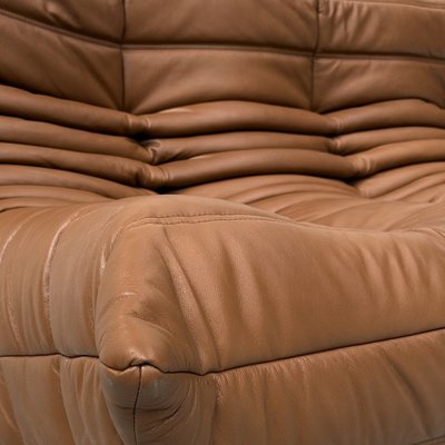 French Togo Sofa in Dark Cognac Leather by Michel Ducaroy for Ligne Roset-XLZ-2028973