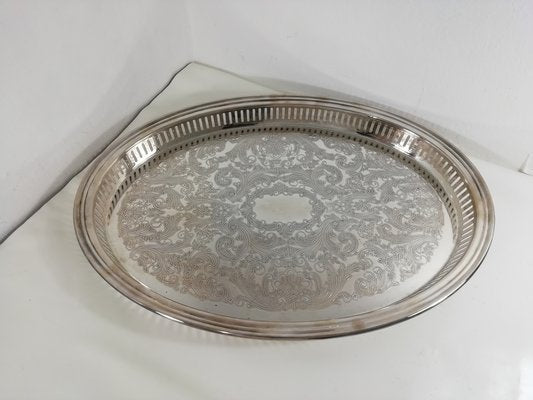 French Tray in Silver from Christofle Fleuron-HNE-1338527