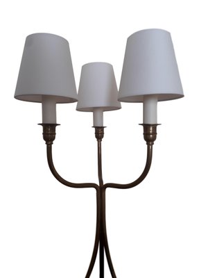 French Tripod Brass Feet Table Lamps, 1950s, Set of 2-ES-724145