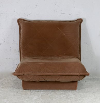 French Velvet Fireside Caramel Chair, 1970s-MAO-1219692