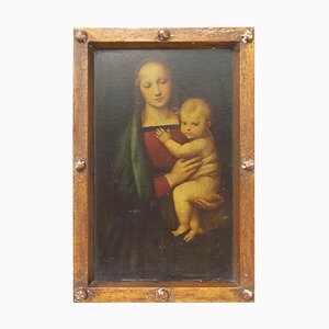 French Virgin and Child Chromo-Lithograph, Late 19th Century-RIU-802187