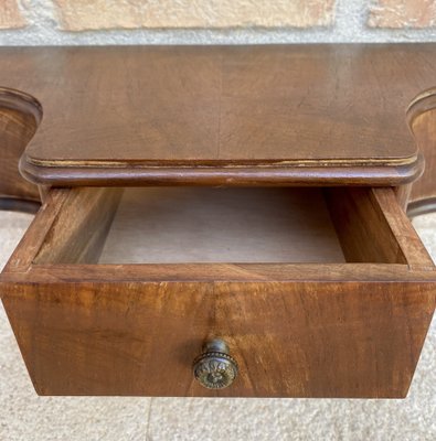 French Wall Bedside Tables in Walnut, 1920s, Set of 2-NOU-1761216