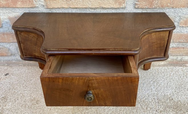 French Wall Bedside Tables in Walnut, 1920s, Set of 2-NOU-1761216