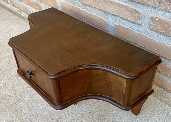 French Wall Bedside Tables in Walnut, 1920s, Set of 2-NOU-1761216