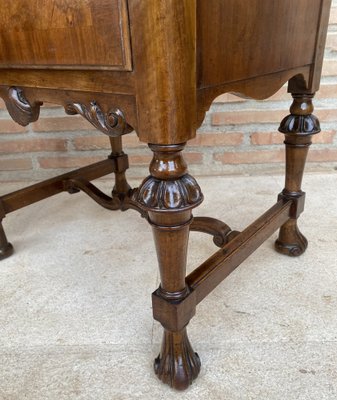 French Walnut and Burl Nightstands with Drawer, 1940, Set of 2-NOU-1747294