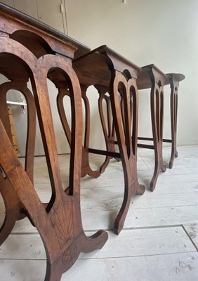 French Walnut Nesting Tables 1920s, Set of 4-WZZ-971108