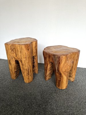 French Walnut Side Tables, 1960s, Set of 2-FUE-1754626