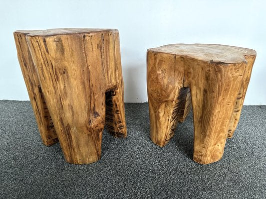 French Walnut Side Tables, 1960s, Set of 2-FUE-1754626