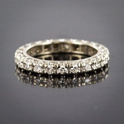 French White Gold Claws Wedding Ring, 1960s-OLU-896170