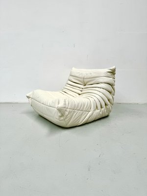 French White Leather Togo Lounge Chair by Michel Ducaroy for Ligne Roset, 1970s-XLZ-1948861