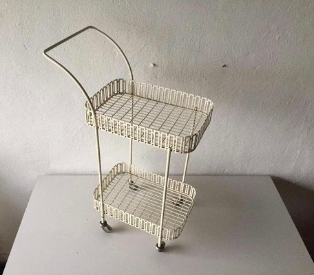 French White Metal Bar Cart, 1950s-RDS-1158286