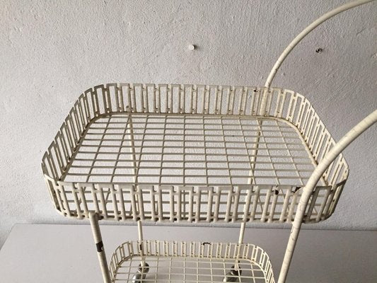 French White Metal Bar Cart, 1950s-RDS-1158286