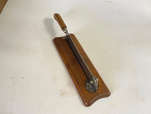 French Wood and Steel Bread Knife on Wood Plate, 20th Century-UR-1756081