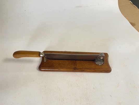 French Wood and Steel Bread Knife on Wood Plate, 20th Century-UR-1756081